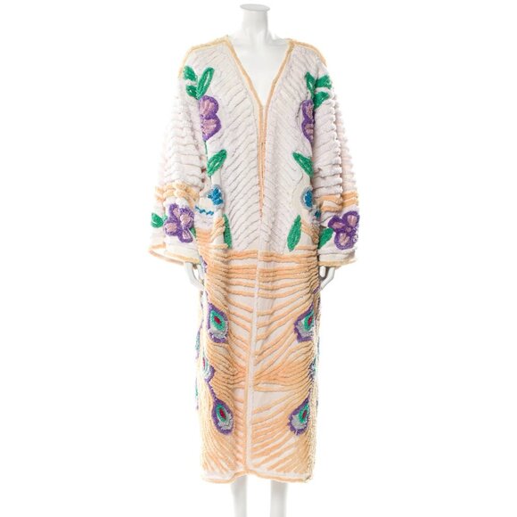 Morphew Collection Hand Embroidered Chenille Beach Coat - Picture 2 of 5